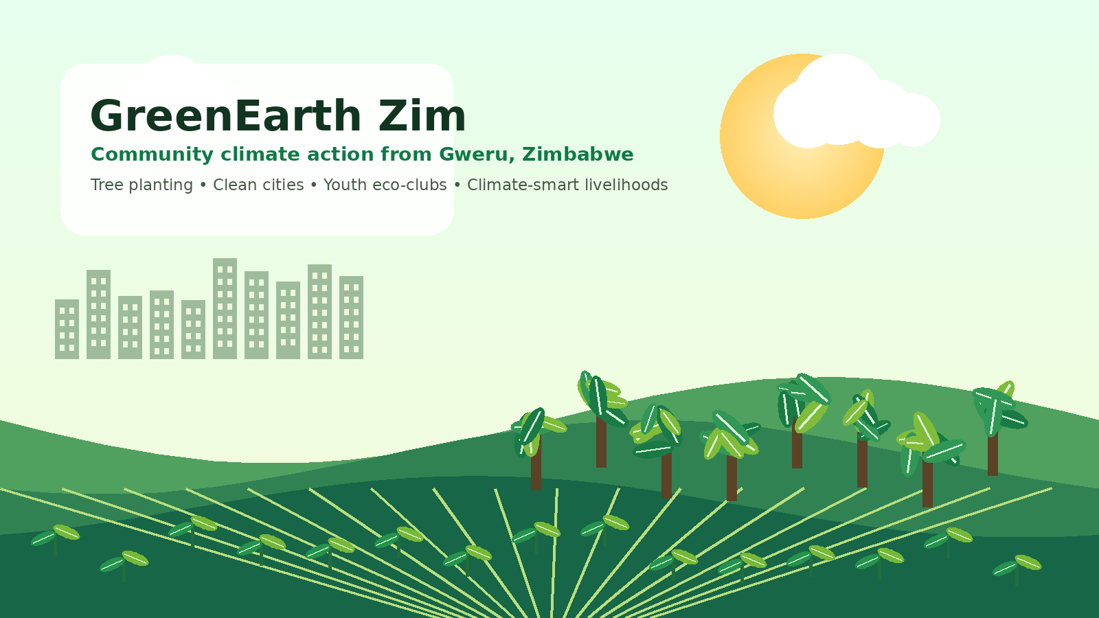 Illustration of GreenEarth Zim restoring Gweru landscapes